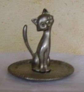Support Porte Bijoux Bague Chat Violet Plastique Koziol Vintage